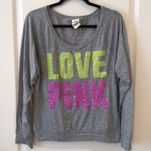 Victoria Secret PINK Long Sleeve sequin shirt*